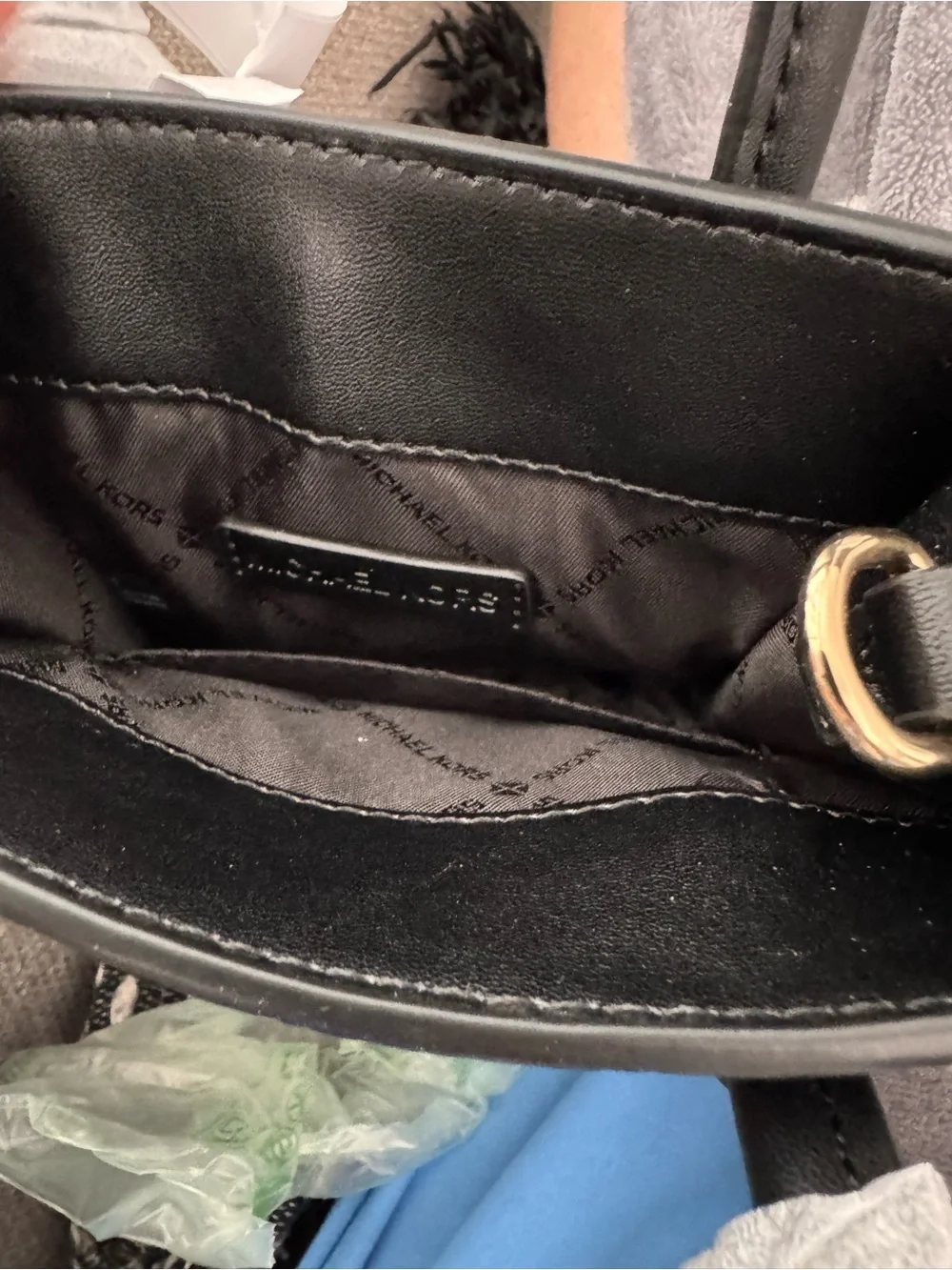 NWT Michael Kors Women Mercer Extra-Small Pebbled Leather Crossbody Bag,Black